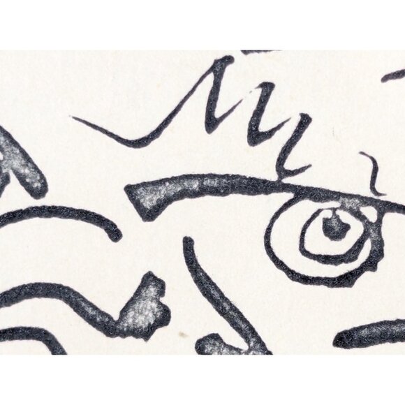 Pablo Picasso bald eagle lithograph (13x16" framed), signed and dated 3.4.54 in - Picture 4 of 8